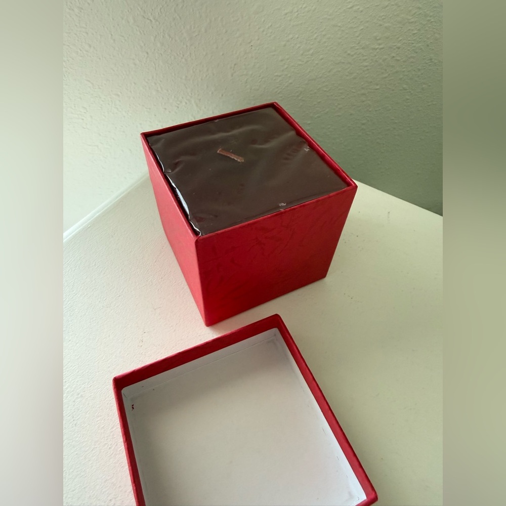 Lladro | 3” Square Red Scented Candle In Box | Brand New Shrink Wrapped